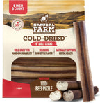 Natural Farm Cold-Dried Bully Sticks 5 count pack front view premium imported dog treats