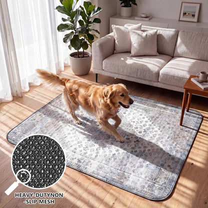 Pet lying comfortably on QQLPPL washable pet mat