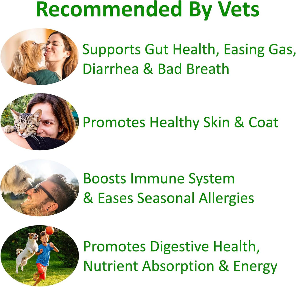 Imported USA pet gut health supplement with ten probiotic strains.
