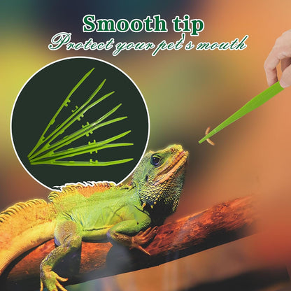 Haizusai green plastic reptile tweezers for feeding lizards