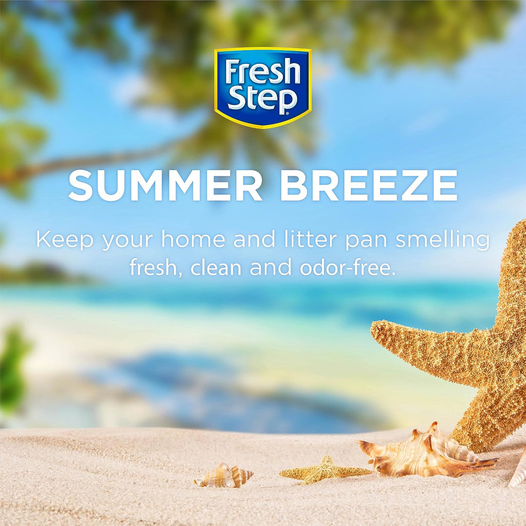 Fresh Step 15 ounce cat litter crystals bottle in hand