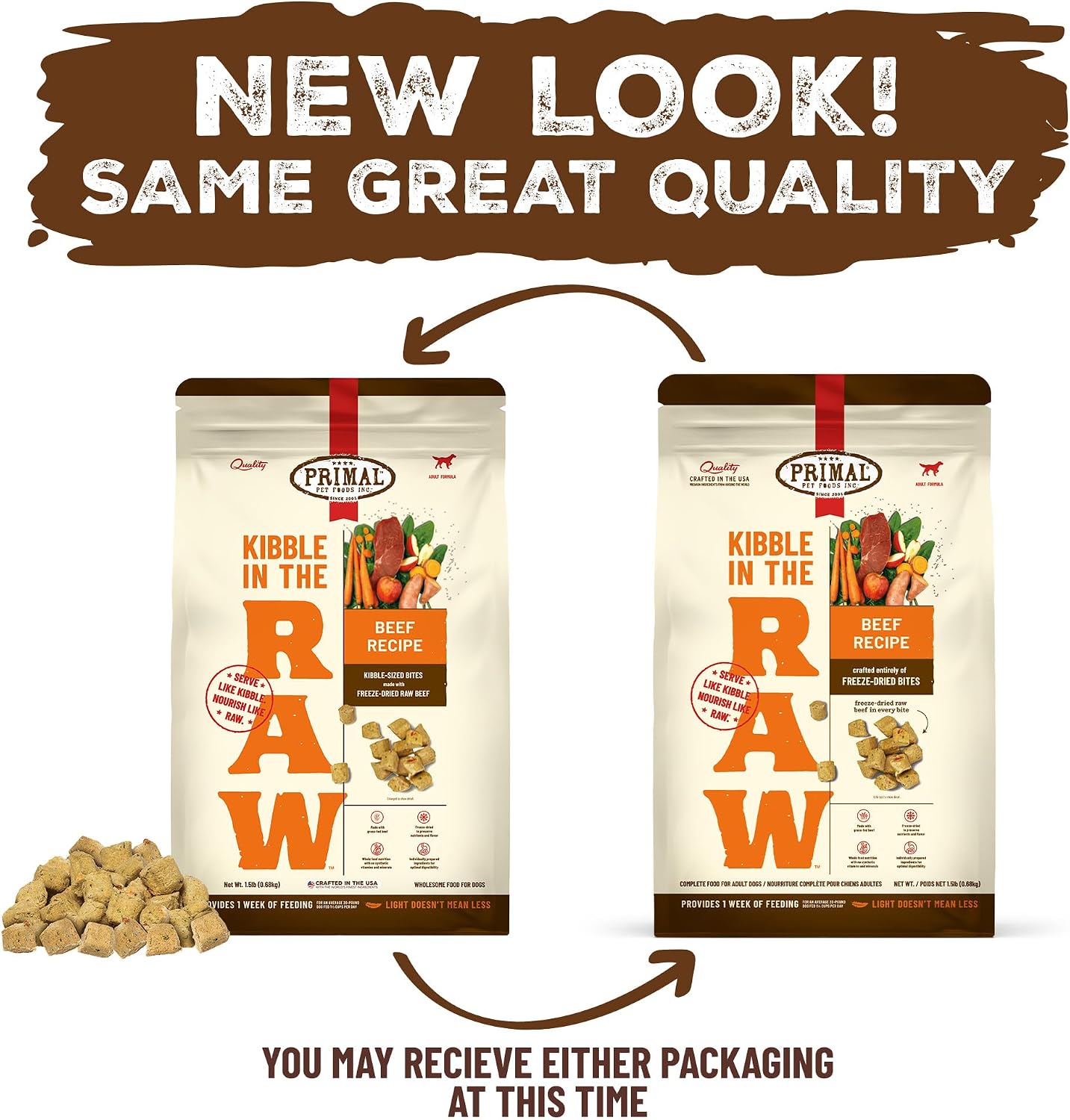 Primal Kibble in The Raw, Freeze Dried Dog Food, Beef, Scoop & Serve, Made with Raw Protein, Whole Ingredient Nutrition, Crafted in The USA, Dry Dog Food 1.5 lb Bag - Image 9