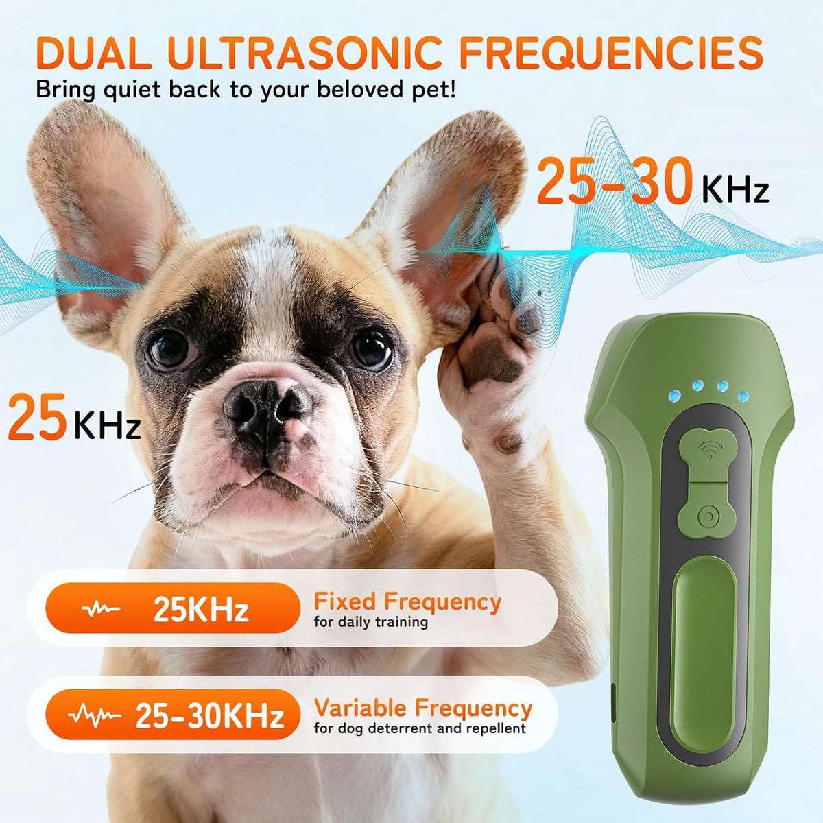 Side profile of Firlonale ultrasonic dog behavior correction device