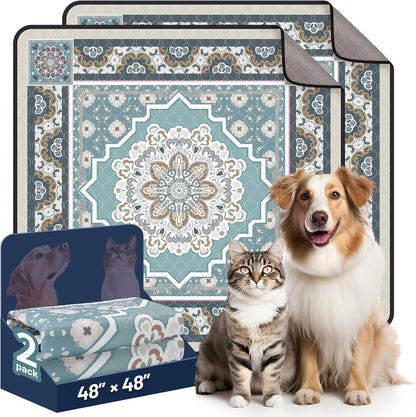 Washable Pee Pads for Dogs,Super Absorbent Reusable Puppy Training Pads, Leak-Proof & Non-Slip,for Potty Training,Whelping,Crate & Playpen24x36in(Pack of 2), Grayish Blue - Image 12