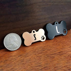 Ultra Joys premium black stainless steel custom tag demonstrating rust proof material durability.