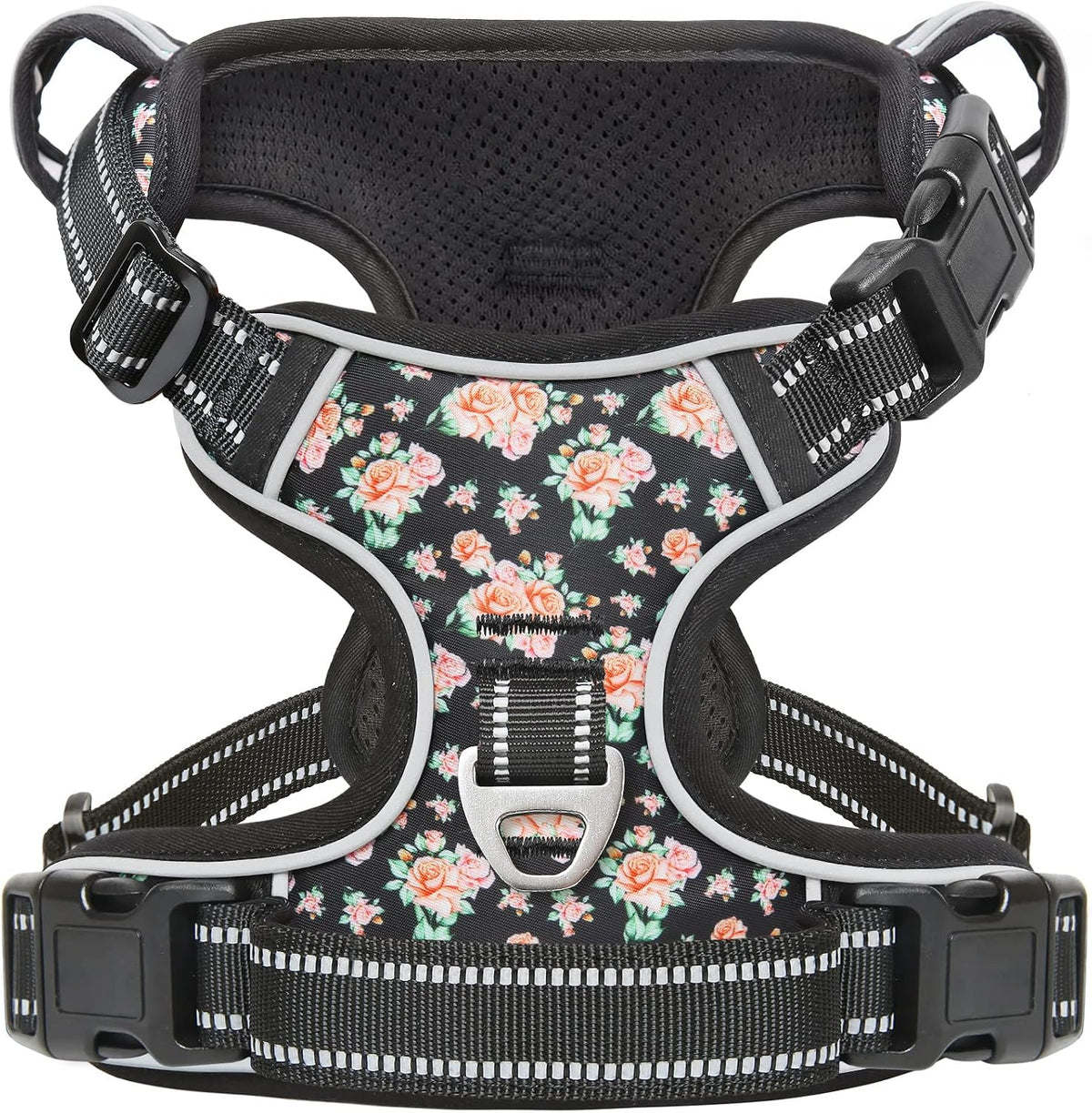 Timos No Pull Dog Harness,NO Need Go Over Dogs Head 3 Snap Buckles Reflective Oxford No Choke Harness with Front & Back 2 Metal Leash Clips Soft Padded for Small Medium Large Dogs Pink S - Image 15