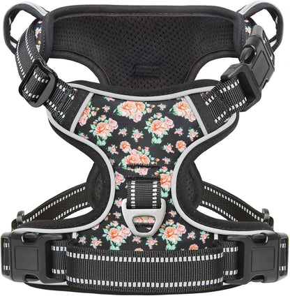 Timos No Pull Dog Harness,NO Need Go Over Dogs Head 3 Snap Buckles Reflective Oxford No Choke Harness with Front & Back 2 Metal Leash Clips Soft Padded for Small Medium Large Dogs Pink S - Image 15