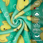 Dog wearing comfortable stretchy duck pattern pet onesie
