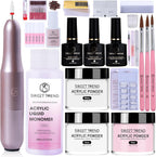Sweet Trend Acrylic Nail Kit With Drill front view showcasing complete box contents and accessories.