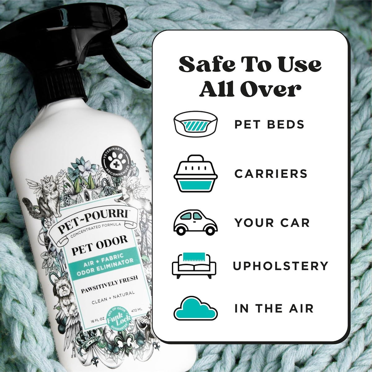 Poo-Pourri Pet-Pourri Pawsitively Fresh bottle with essential oil branding