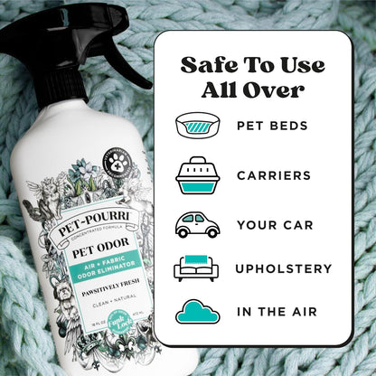 Poo-Pourri Pet-Pourri Pawsitively Fresh bottle with essential oil branding