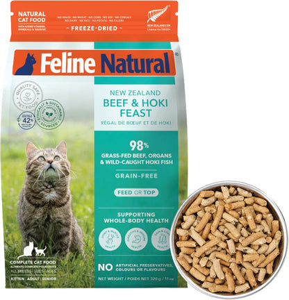 Feline Natural High Protein Dry Cat Food, Freeze-Dried Diet with 98% Meat, Organs & Seafood, No Peas, Grains, or Artificial Additives, Made in New Zealand, Chicken & Lamb, 11oz - Image 10