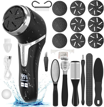 Hoxida electric callus remover with LCD display and front view
