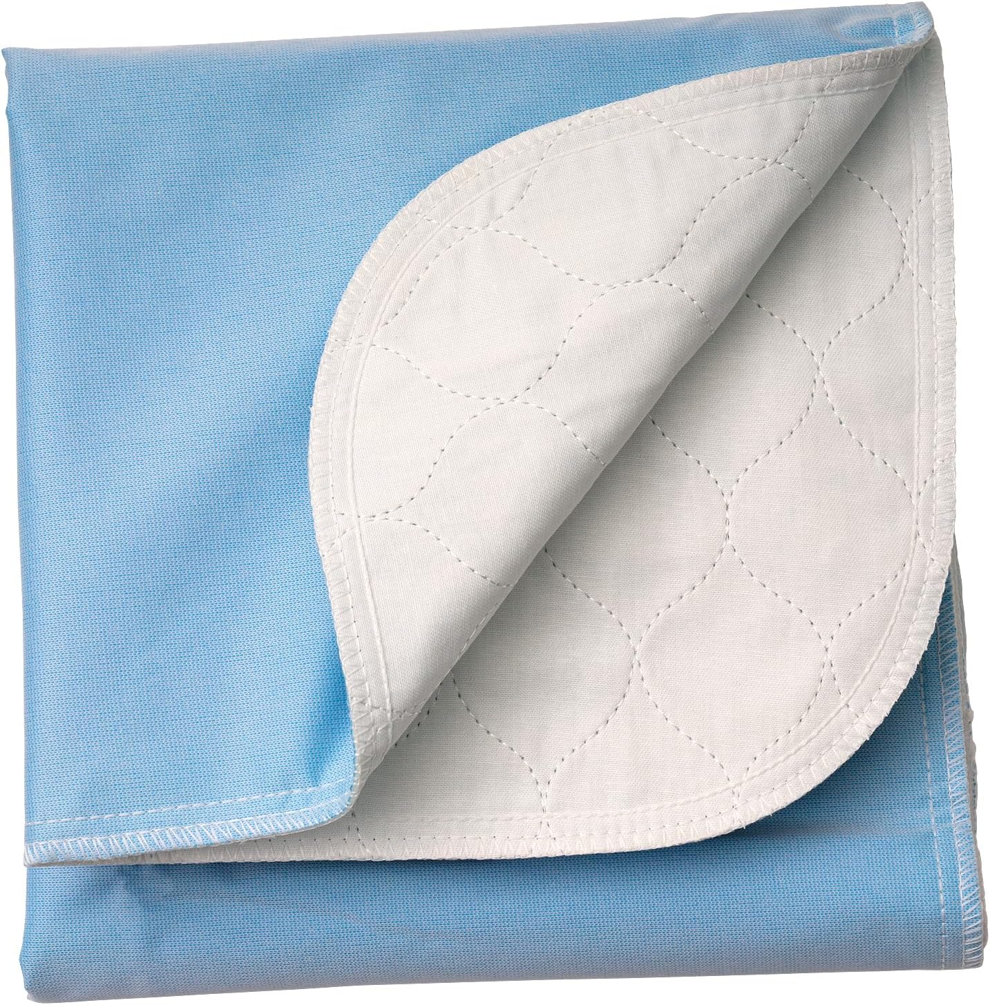 Brosive washable incontinence bed pads front view showing blue quilted texture.