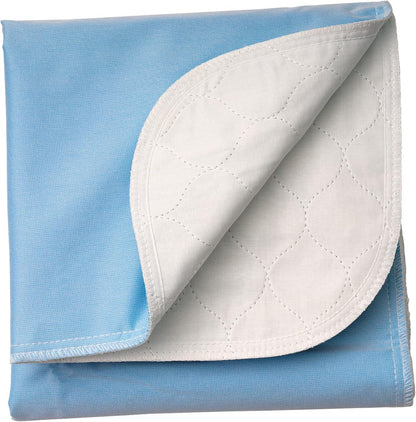 Brosive washable incontinence bed pads front view showing blue quilted texture.