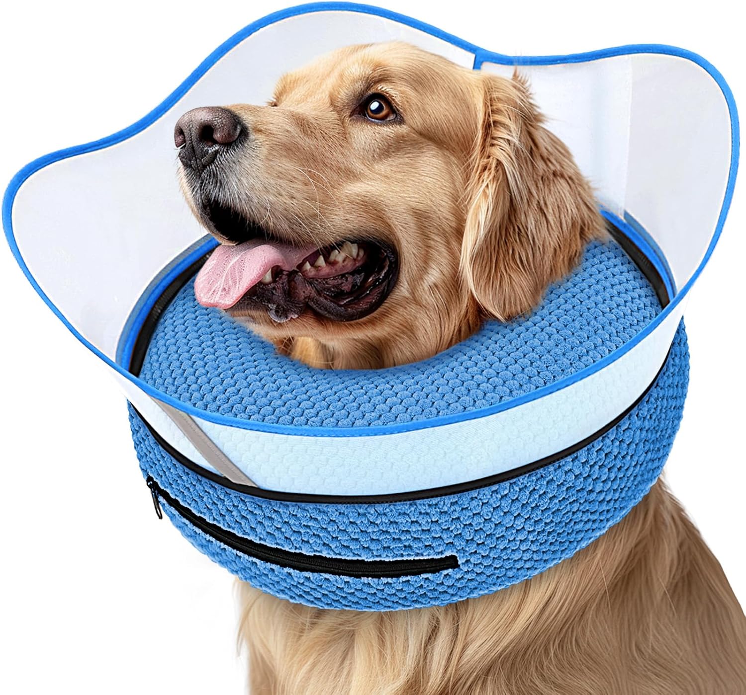 Supet premium inflatable dog collar detachable zipper feature