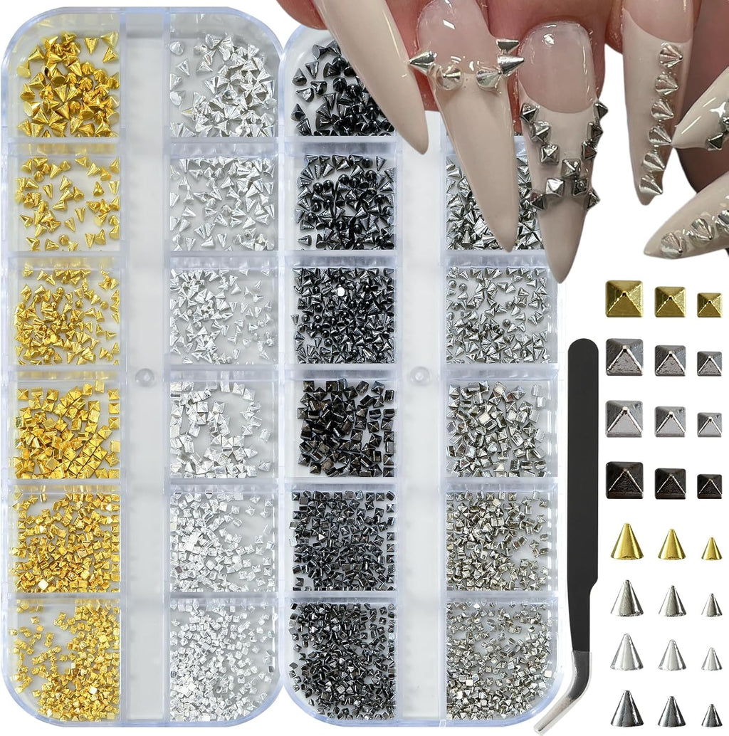 Symphonyw gothic nail charms punk metal studs front view