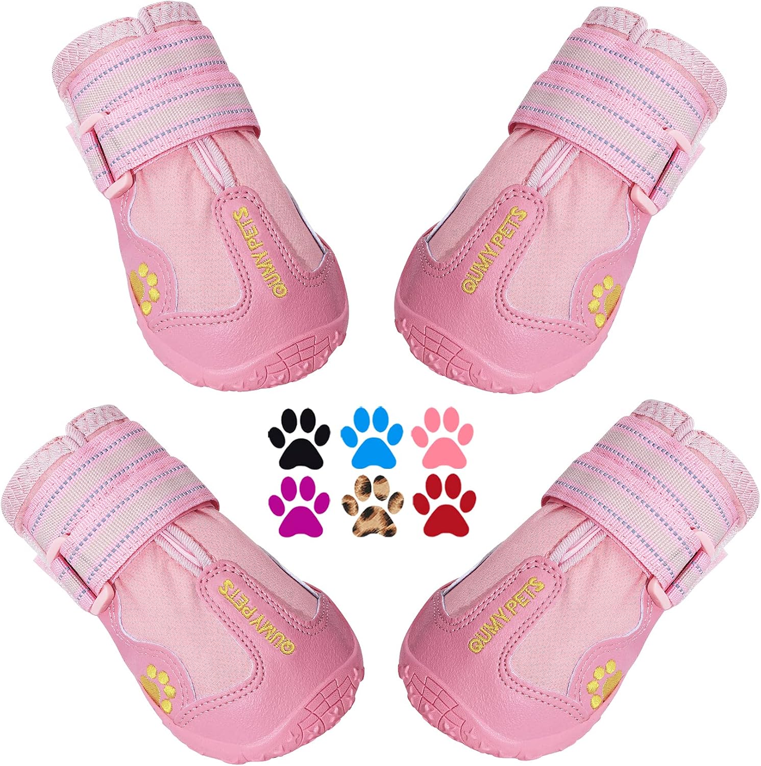 Qumy logo embroidery on waterproof dog shoes