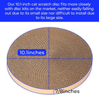 Two circular cat scratching board replacements for indoor cats