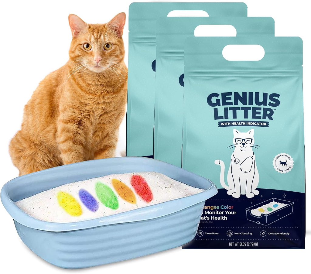 Genius Litter Health Monitoring Cat Litter, Featured on Shark Tank, Lightweight Crystal Silica Gel, Non Clumping, Dust Free, Low Tracking, Odor Control for Indoor Cats and Kittens, 6 lb Bag - Image 11