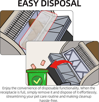 Detailed view of carbon filter for cat litter waste management