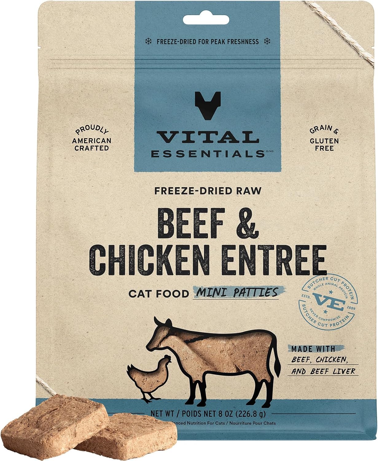 Vital Essentials Freeze Dried Cat Food, Raw Rabbit Mini Patties | Complete Meal or Topper | Easy to Portion and Rehydrate | High Protein, Grain Free Dry Cat Food | 8 oz Bag - Image 11