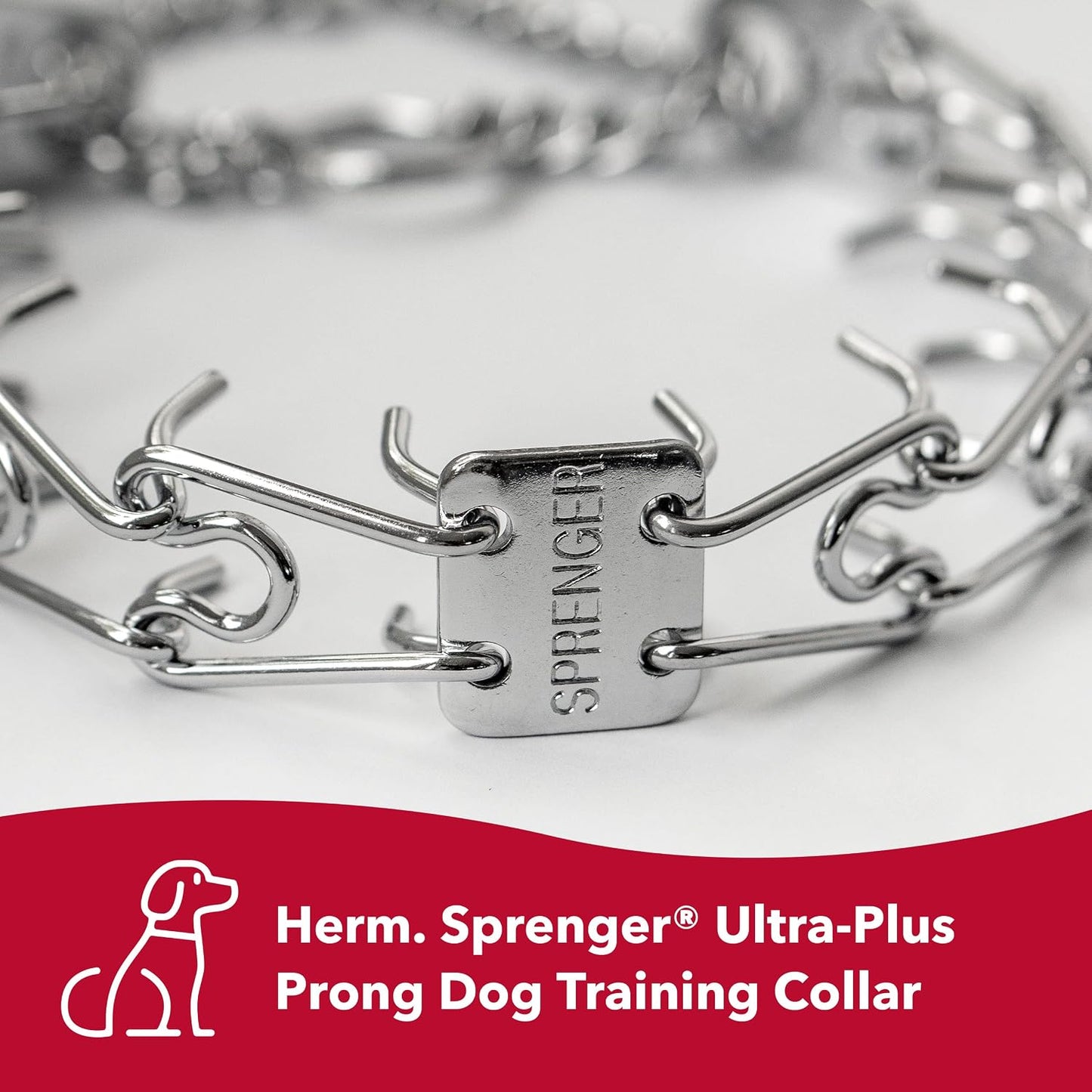 Blunt-ended prongs detail of the heavy-duty no-pull dog training collar.