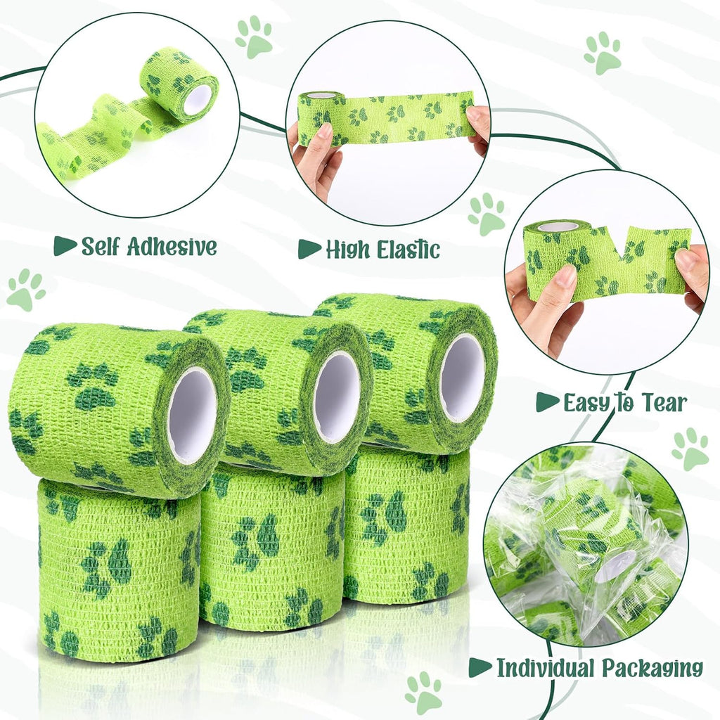 Six rolls of Geiserailie pet wrap in green packaging