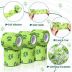Six rolls of Geiserailie pet wrap in green packaging