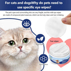 Pre-moistened pet tear stain remover wipes for cats and dogs close up.