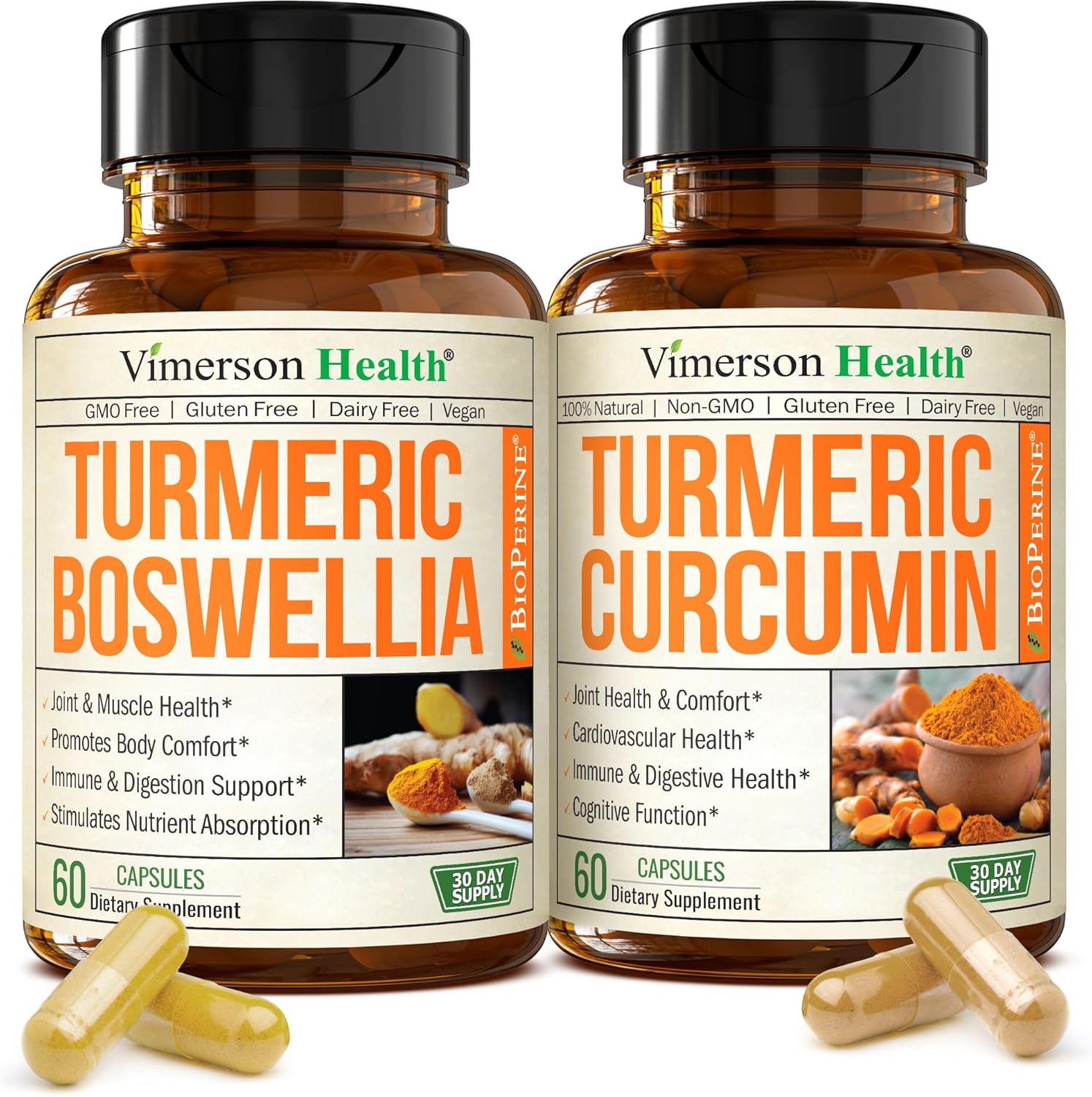 vimerson turmeric boswellia curcumin supplement bundle bottles