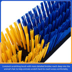 Expandable scratching wall setup utilizing multiple livestock brushes