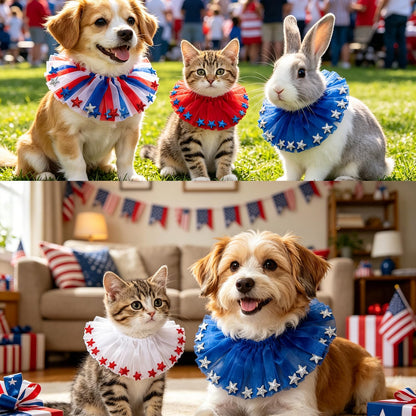 Premium lightweight organza fabric texture of the fluffy pet holiday neck wear