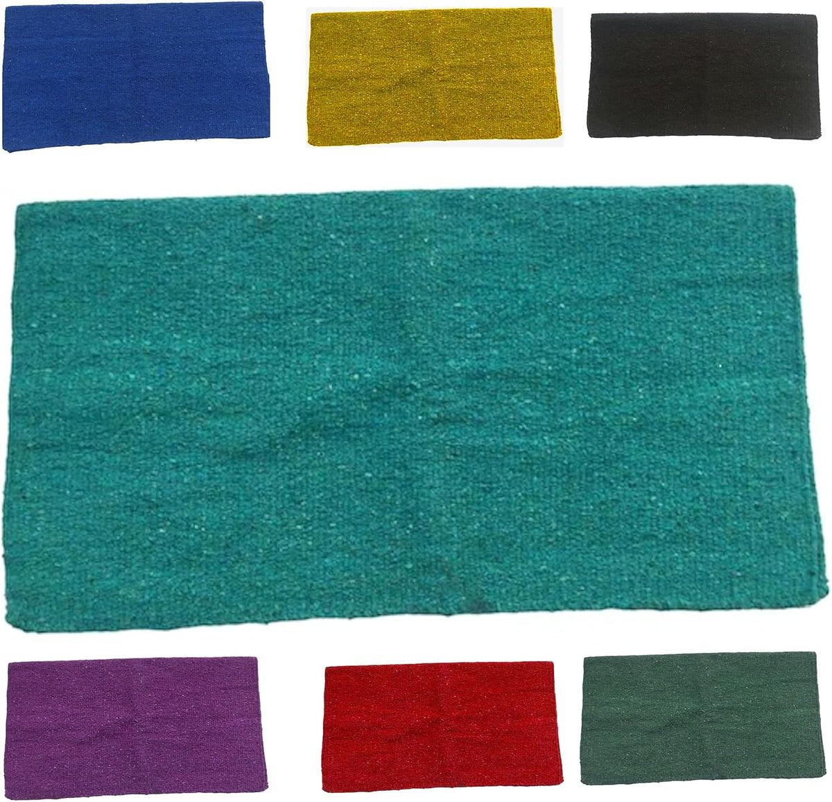 Reversible turquoise Majestic Ally traditional western horse blanket flat layout view