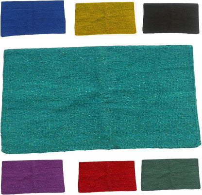 Reversible turquoise Majestic Ally traditional western horse blanket flat layout view