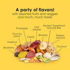 Product packaging showing Kaytee Fiesta heart and brain health benefits