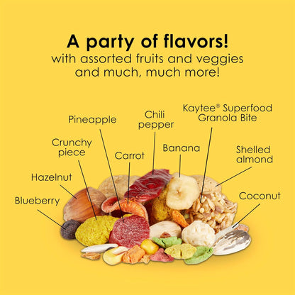 Close up of nuts and seeds in Kaytee Fiesta Macaw diet