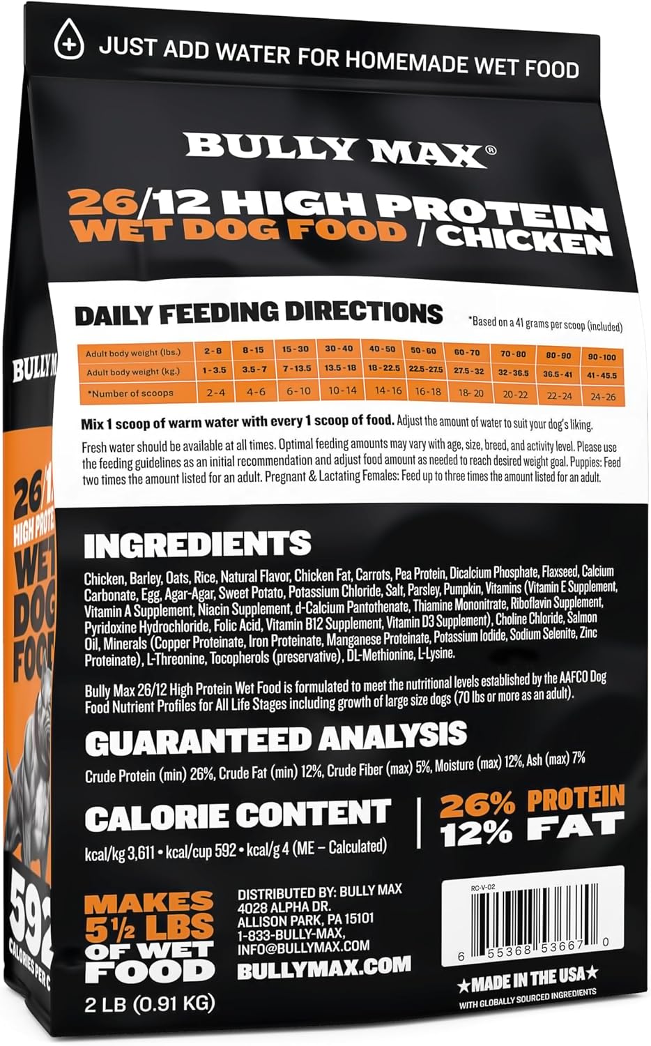 Bully Max dog food suitable for puppies and adults branding