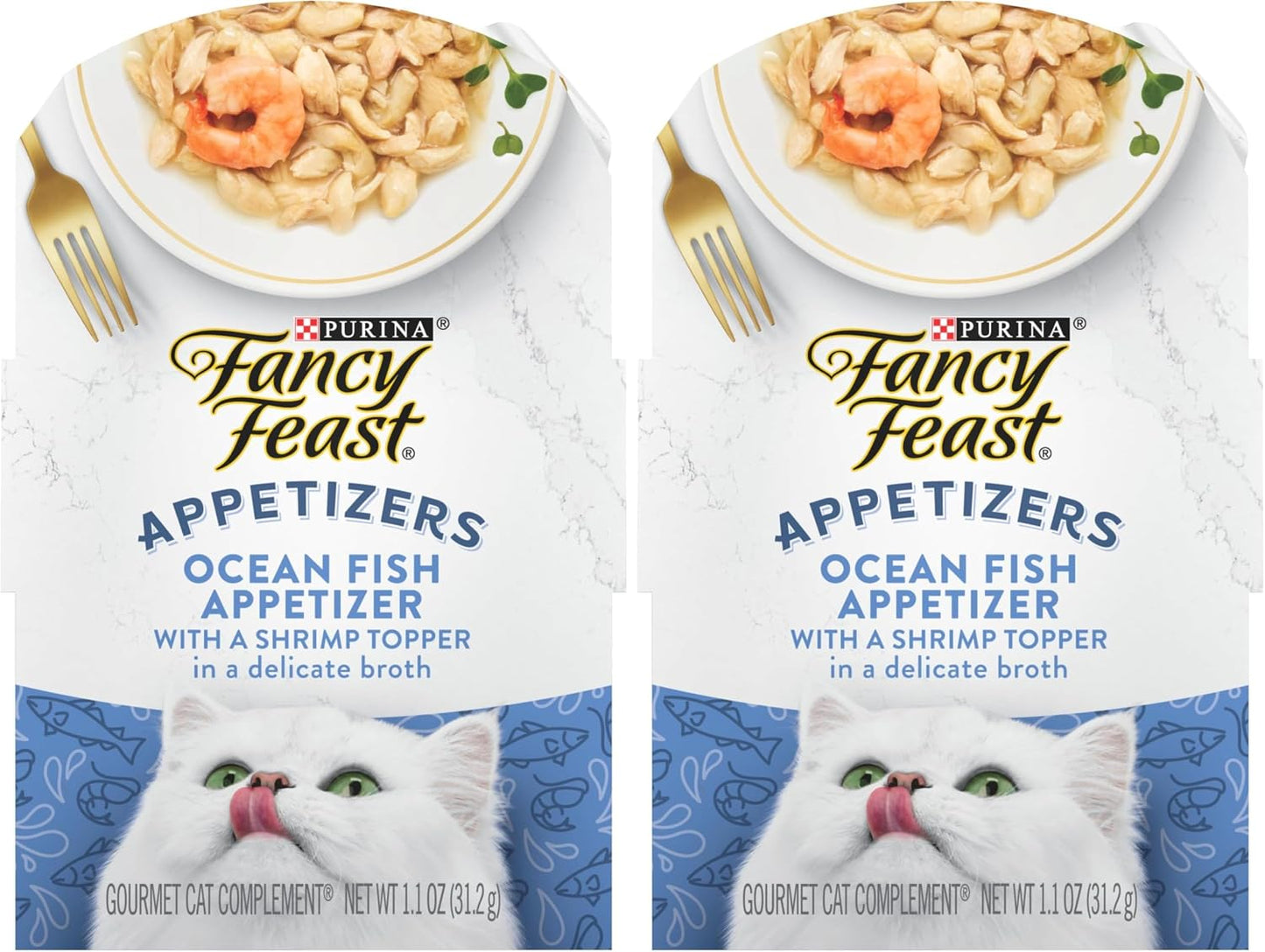 Purina Fancy Feast Lickable Appetizers Grain Free Wet Cat Food Topper Ocean Fish Appetizer with a Shrimp Cat Food Topper - (Pack of 10) 1.1 oz. Trays - Image 9