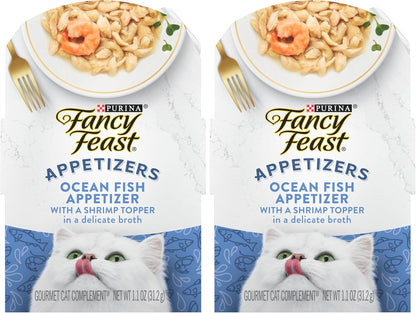 Purina Fancy Feast Lickable Appetizers Grain Free Wet Cat Food Topper Ocean Fish Appetizer with a Shrimp Cat Food Topper - (Pack of 10) 1.1 oz. Trays - Image 9