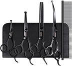 Dog Grooming Scissors with Safety Round Tips Stainless Steel Professional Dog Grooming Kit - Thinning, Curved Scissors and Comb for Cat Pet (Pink 4 in 1) - Image 10