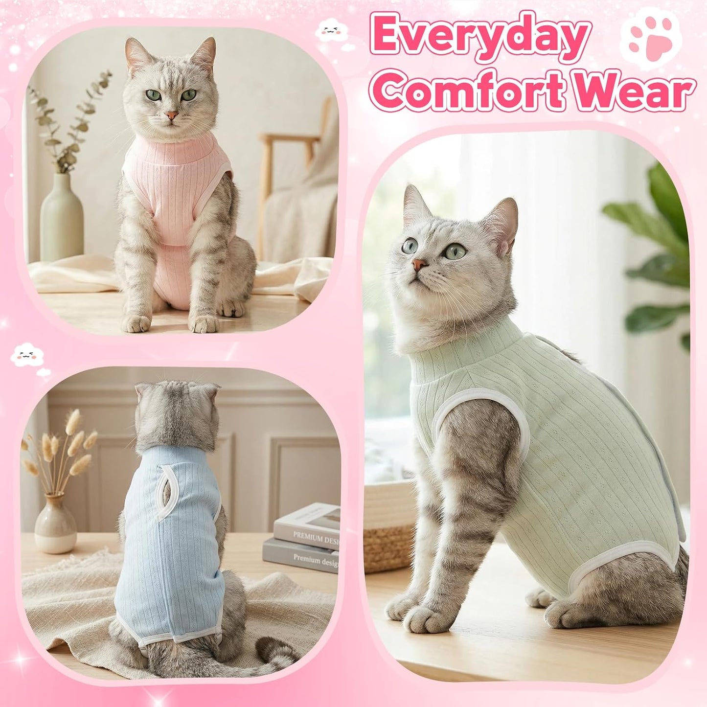 Adjustable buckle strap detail on cat recovery bodysuit