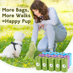 Large thirteen by nine inch unscented doggy bags for clean disposal.