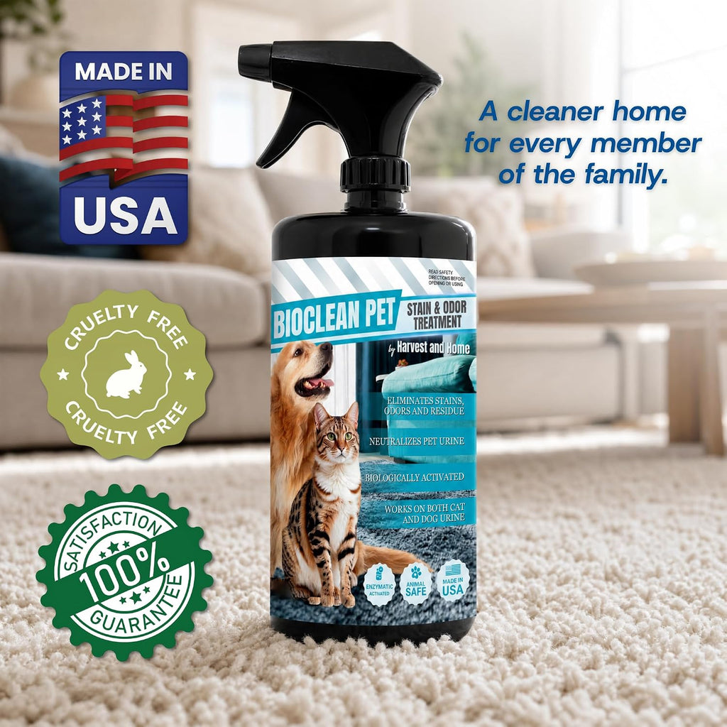 Bioclean pet spot treatment product dimensions and label instructions