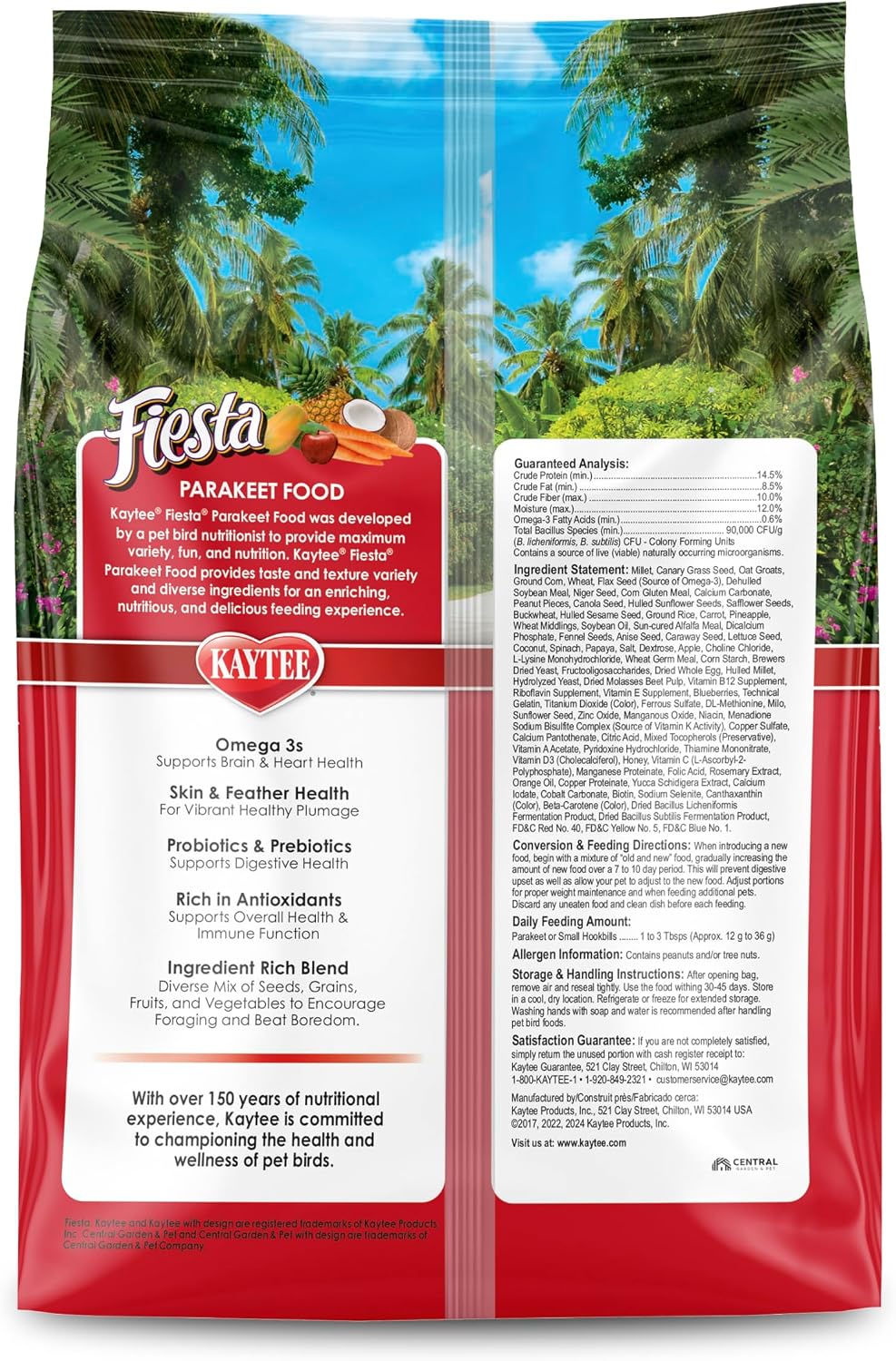 Kaytee Fiesta Parakeet Food, Nutritious and Fun Blend, Supports Skin, Feather, Digestion, Brain and Heart Health, 4.5 pounds - Image 11
