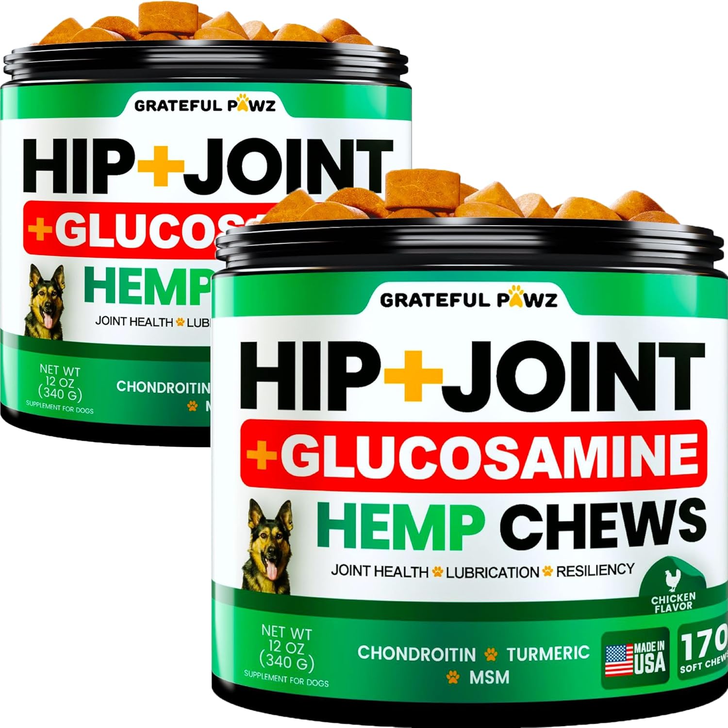 Grateful Pawz Hemp Calming Chews for Dogs - Dog Calming Chews - 170 Anxiety Relief Treats with Hemp Oil - Sleep Aid - Advanced Health Joint Support Supplement - Health & Wellness - Image 9
