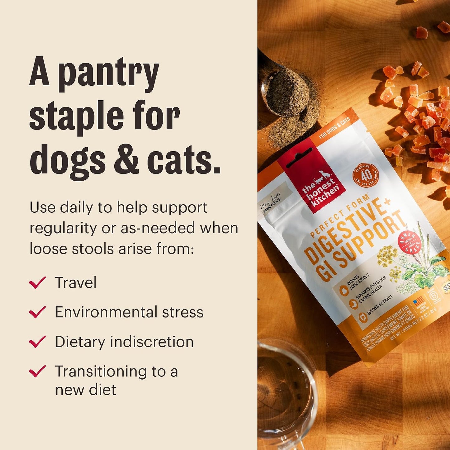 The Honest Kitchen Perfect Form supplement label details