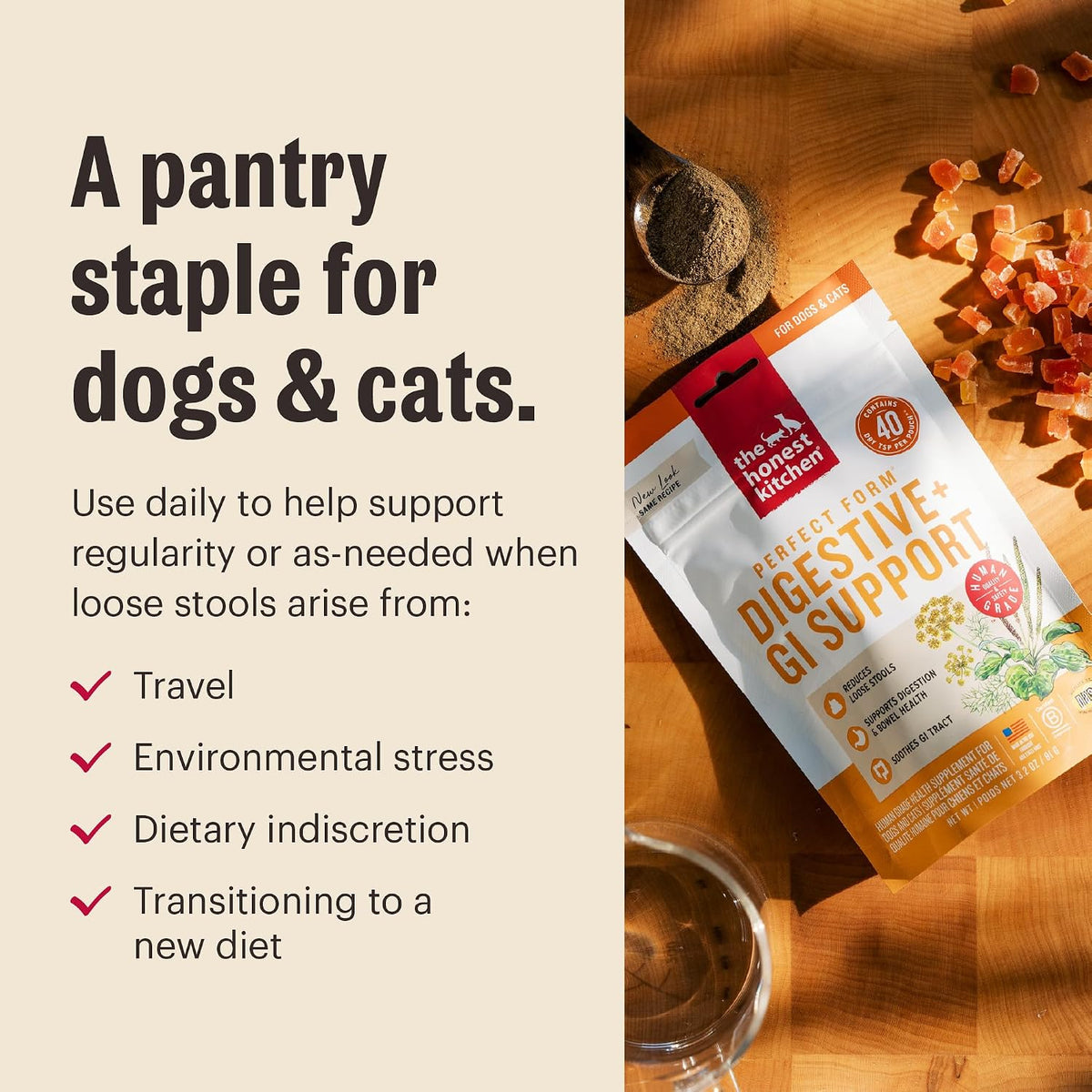 The Honest Kitchen Perfect Form supplement label details