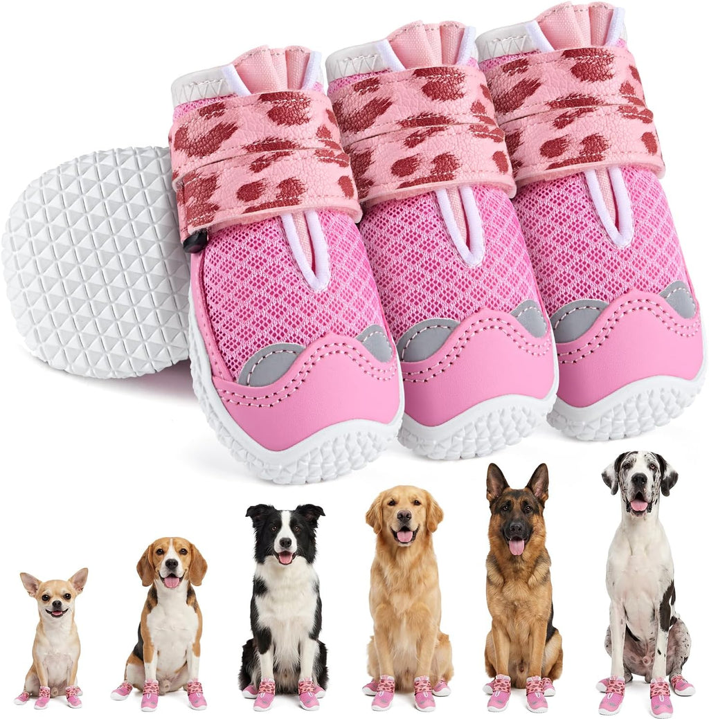 SlowTon Dog Shoes for Large Small Medium Dogs - Breathable Dog Boots for Summer Hot Pavement, Paw Protector for Outdoor Walking Winter Snow, Anti-Slip Rubber Dog Booties for Hardwood Floor (Green, 6) - Image 10