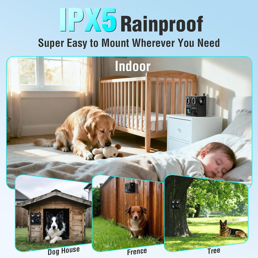 Rechargeable Psituge ultrasonic bark deterrent device in indoor living room